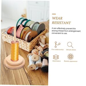 Hohopeti Spool Holder Thread Macrame Cord Tissue Holder Rack Knitting Accessory Towel Holder Stand Organizer Knitting Tool Supplies Sewing Yarn Holder Stand Lucet Fork Accessories Hand Wood