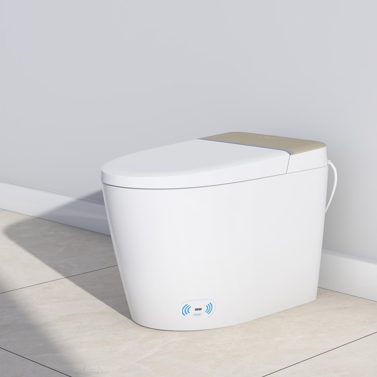 SPOWAY Smart Toilet with Built-in Bidet Seat, Tankless Toilet with Auto Lid Opening, Closing and Flushing, Heated Seat, Digital Display, Remote Control