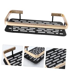 CIYODO Shelf Bathroom Storage Baskets Shower Organiser No Drilling Towel Bar Rail Over Door Storage Organiser Jewelry Organizer Stand Nail- Storage Rack Aluminum Alloy Black