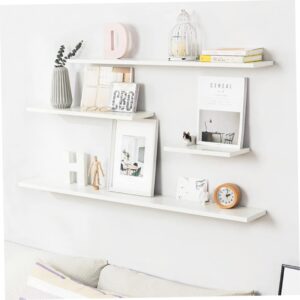 FUNOMOCYA 3pcs Floating Shelves Wall Mounted Shelves Figure Floating Shelf Wall Mounted Bookshelf Wall Display Ledge Hanging Shelves for Wall Bookshelves Wall Mounted Decor Wooden White