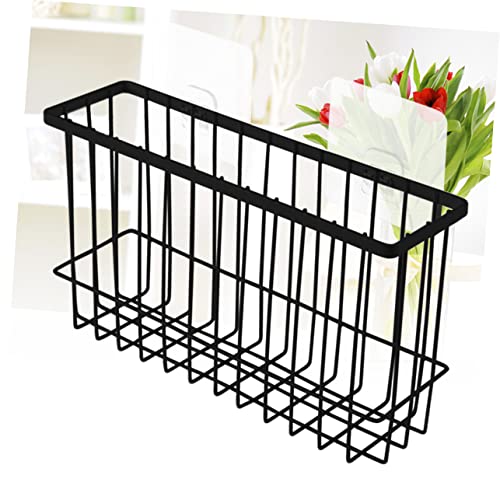 HOLIDYOYO Bathroom Shelf Underwire Wire Storage Baskets Kitchen Counter Hooks Accessories Rustproof Wire Basket Closet Organizer Bins Pickle Crock Tank Shower Stall Bathroom Organizer Black