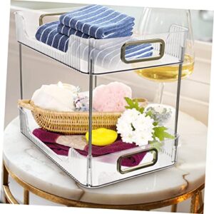 Unomor Double Shelf Bathroom Counter Organizer Home Supplies Cupboard Shelf Countertop Vanity Organizer Bathroom Shelf Organizer Cabinet Dresser 2 Tier Storage Shelf The Pet Transparent