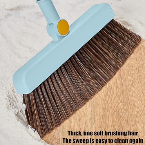 Broom with Dustpan Combo Set Brooms and Dustpan Set Foldable Non-Stick Hair Dustpan Sweeping Brooms 180-degree Rotatable Brooms for Vertical Storage Broom Set Dust Pan and Broom Set