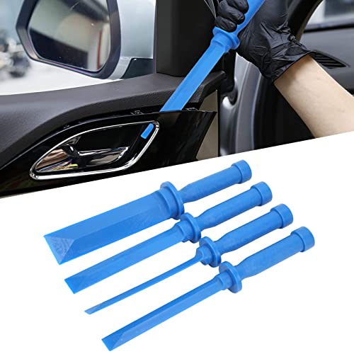 GRCFUMO 4 Pcs Plastic Scraper Set, Sturdy Plastic Chisel Scraper Set, Flexible Plastic Paint Scraper Tool for Removing Adhesive Sticker Decoration