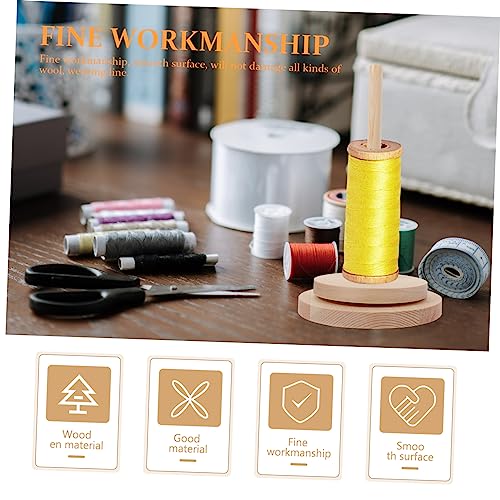 Hohopeti Spool Holder Thread Macrame Cord Tissue Holder Rack Knitting Accessory Towel Holder Stand Organizer Knitting Tool Supplies Sewing Yarn Holder Stand Lucet Fork Accessories Hand Wood