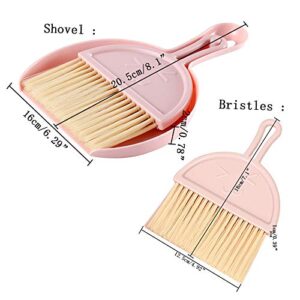 Broom with Dustpan Combo Set Mini Desktop Sweeping Cleaning Brush Small Cleaning Brush and Dustpan Set Broom Set Dust Pan and Broom Set Dust Broom Cleaning Tools Apartment Home Essentials