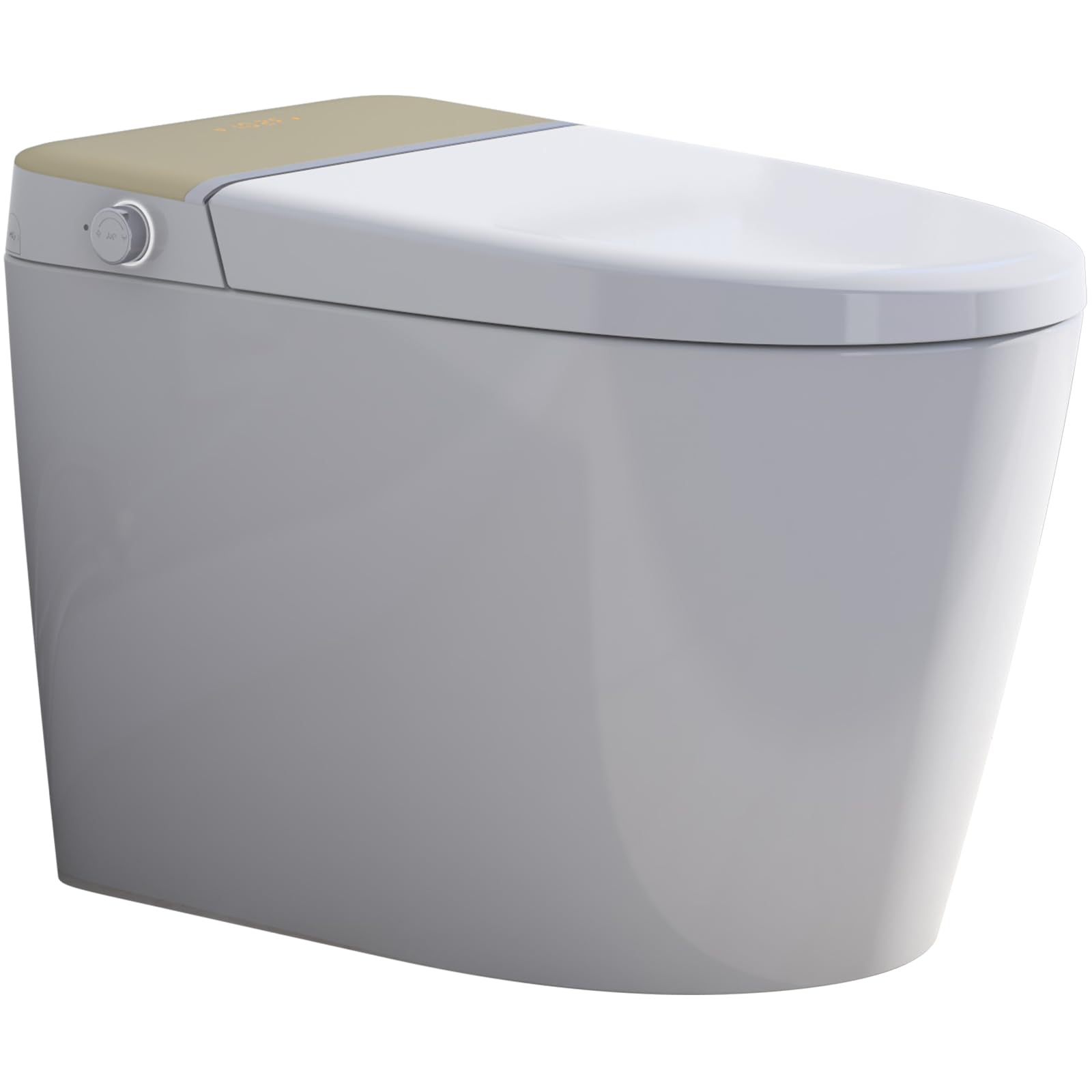 SPOWAY Smart Toilet with Built-in Bidet Seat, Tankless Toilet with Auto Lid Opening, Closing and Flushing, Heated Seat, Digital Display, Remote Control