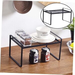 FUNOMOCYA Layered Shelf Rack Shelf Pot Storage Rrack Storage Shelves Storage Rack Black