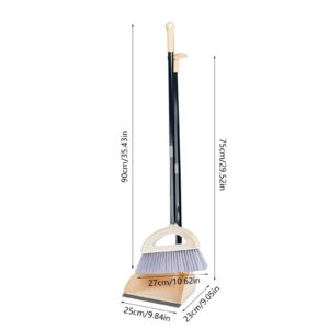 Broom with Dustpan Combo Set Sweeping Set Household Buckle Type Broom Dustpan Set Outdoor Broom Set Dust Pan and Broom Set Small Broom Dust Broom Standing Dustpan Cleaning Tool