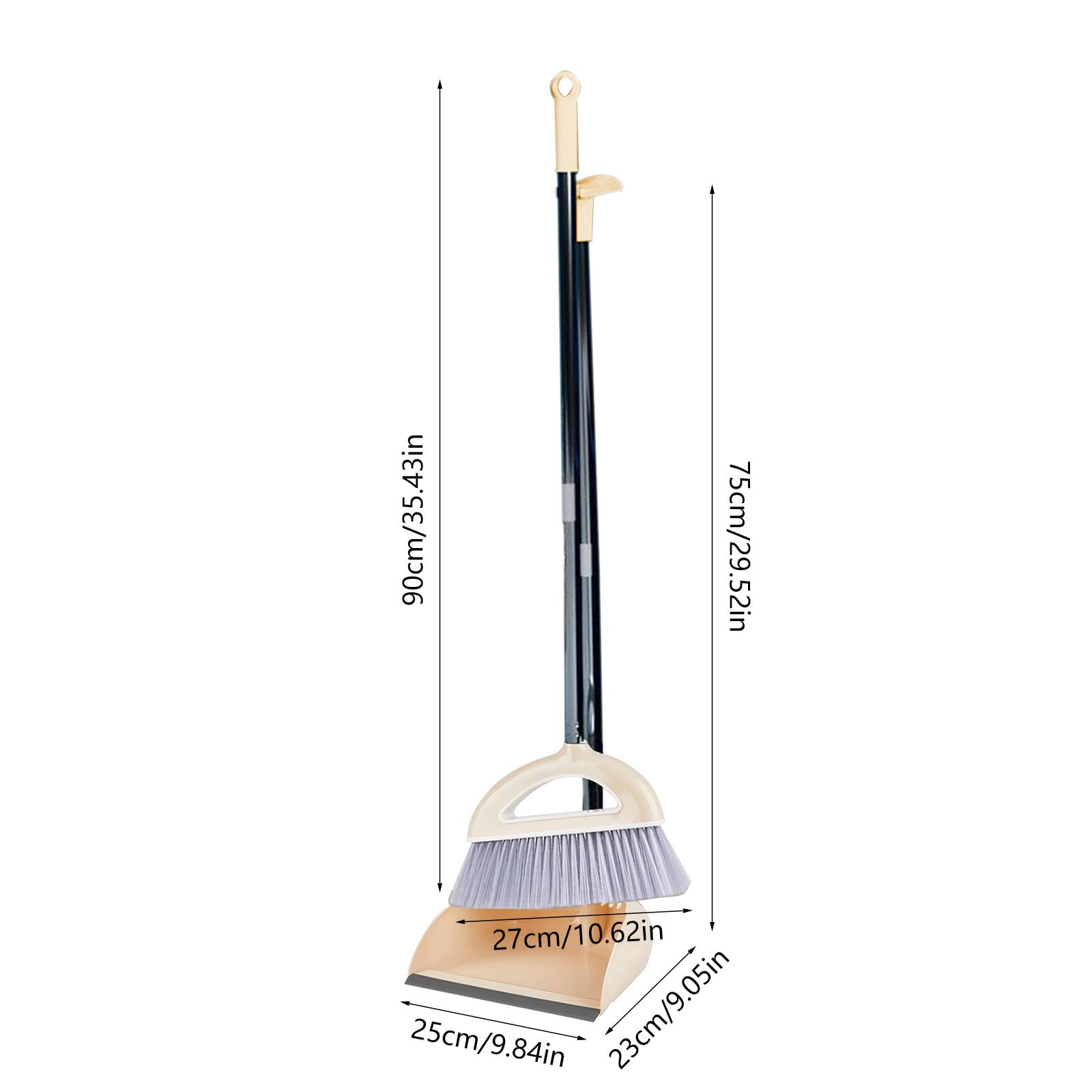 Broom with Dustpan Combo Set Sweeping Set Household Buckle Type Broom Dustpan Set Outdoor Broom Set Dust Pan and Broom Set Small Broom Dust Broom Standing Dustpan Cleaning Tool