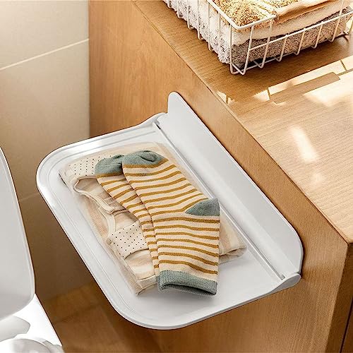 Aurgiarme Wall Mounted Foldable Storage Shelf Multipurpose Organization Holder for Kitchen Bathroom Towel Rack Supplies