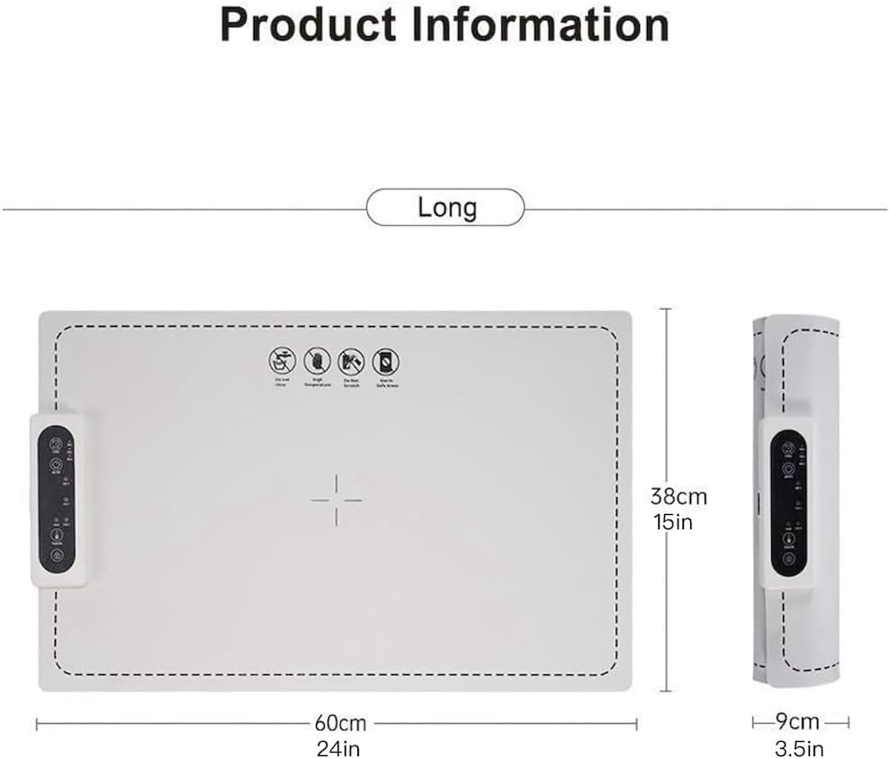 Tempmaster Adjustable Warming Tray, 2024 New Tempmaster Warming Mat, Foldable Miller Market Food Warmer, Timed Heating Function, Non-Slip, 3 Temperature Settings, for Fast Heating Food (White-S-1pcs)