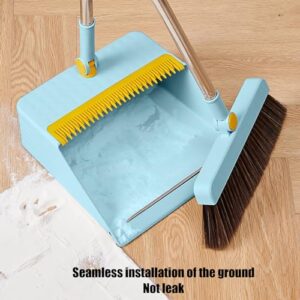 Broom with Dustpan Combo Set Brooms and Dustpan Set Foldable Non-Stick Hair Dustpan Sweeping Brooms 180-degree Rotatable Brooms for Vertical Storage Broom Set Dust Pan and Broom Set