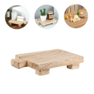 Unomor Wooden Tray Decoration Shelf Stand Sink Holder Farmhouse Soap Stand Small Stand Decorative Serving Tray Small Shelf Bracket Decorative Plant Pots Trim Tray Mini Pots