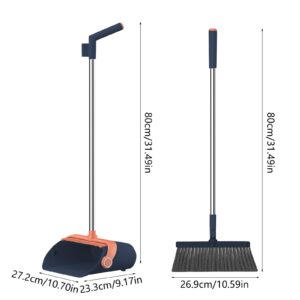 Broom with Dustpan Combo Set Brooms and Dustpan 2-in-1 Set Home Cleaning Supplies Stainless Steel Handle Brooms and Dustpan Combo Set for Home Office Broom Set Dust Pan and Broom Set