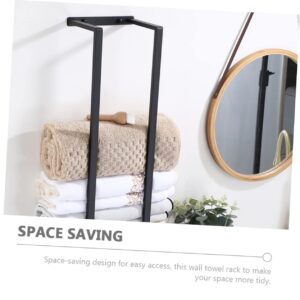 Unomor Towel Roll Storage Rack Hanger Stand Wall Mounted Shelves Wall Mount Towel Hanger Organizer Towel Mounted Towel Shelf for Bathroom Blanket Ladder Towels 304 Stainless Steel Black