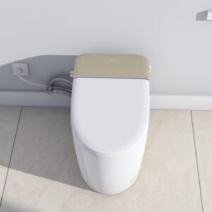 WIIS' IDEA Smart Toilet, Elongated One Piece Bidet Toilet with Bidet Built In, Tankless Smart Bidet Toilet with Auto Open Close, Auto Flush, Foot Sensor, Heated Bidet Seat, LED Display, Night Light