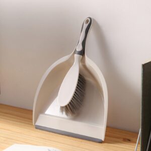 Broom With Dustpan Combo Set Dustpan And Brush Set Handheld Dustpan And Brush Comfortable Grip,Brush And Dustpan For Sofa, Tabletop, Bedroom, 1 Piece Beige Broom Set Dust Pan And Broom Set Small Broom