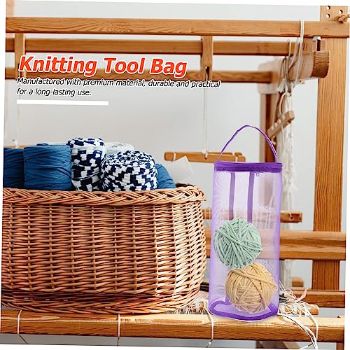 KONTONTY 2pcs Wool Storage Bag Knitting Needle Bag Crochet Bags Bag Organizer for Tote Crochet Bowl Holder Mesh Bags Yarn Storage Baskets Knitting Tool Bag Woolen Yarn Organizer Nylon