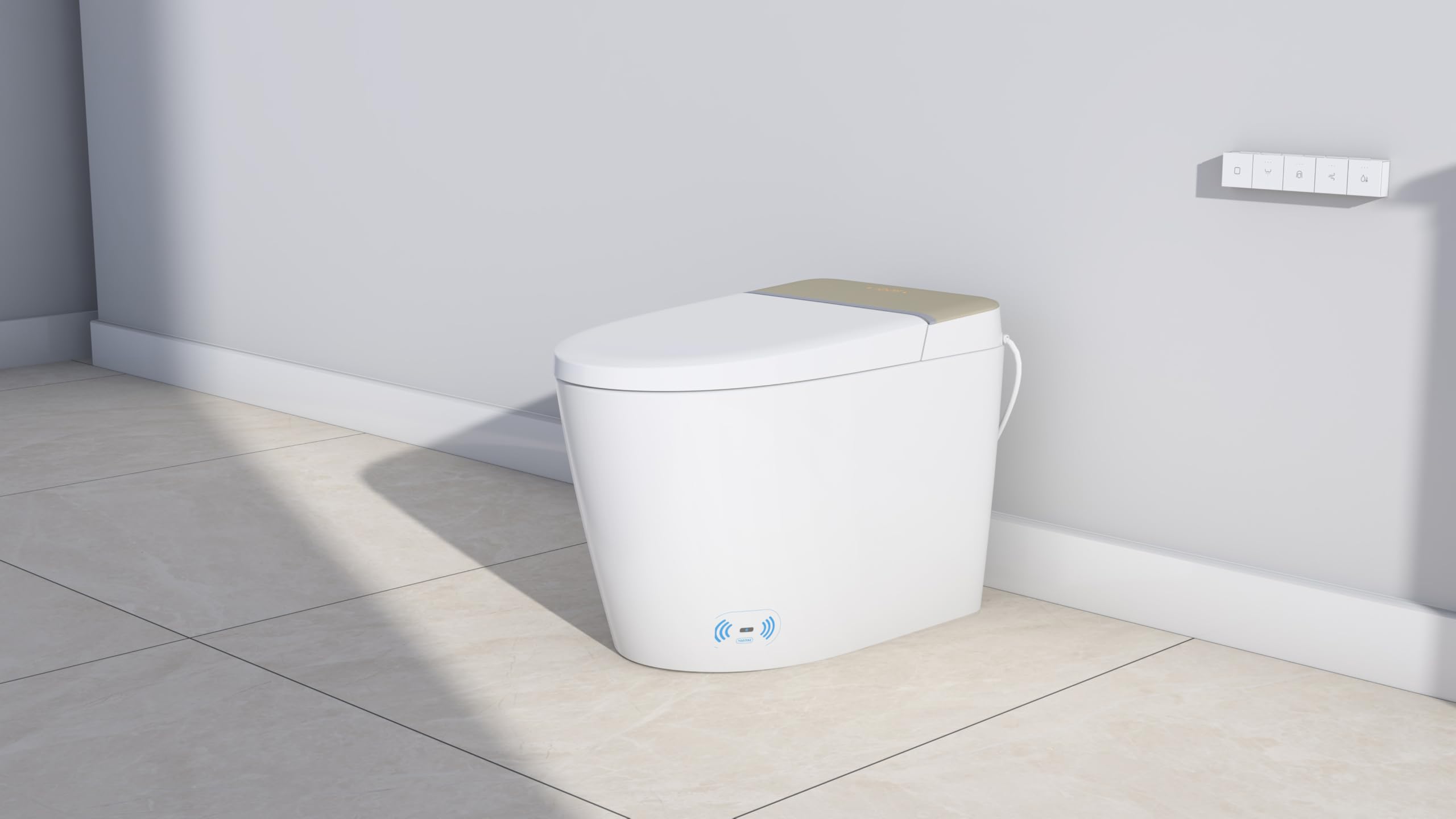 WIIS' IDEA Smart Toilet, Elongated One Piece Bidet Toilet with Bidet Built In, Tankless Smart Bidet Toilet with Auto Open Close, Auto Flush, Foot Sensor, Heated Bidet Seat, LED Display, Night Light