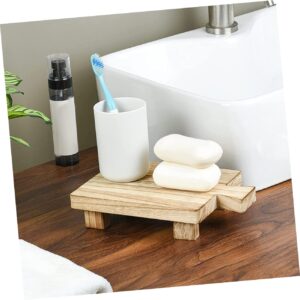 Unomor Wooden Tray Decoration Shelf Stand Sink Holder Farmhouse Soap Stand Small Stand Decorative Serving Tray Small Shelf Bracket Decorative Plant Pots Trim Tray Mini Pots