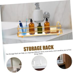 PRETYZOOM Daily Necessities Storage Rack White Serving Tray Gold Dresser Trinket Tray Bathroom Sundries Shelf Cupboard Shelf Perfume Bathtub Trays Dresser Tray Makeup Vanity Desk Alloy