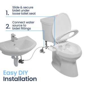 LUXE Bidet NEO 320 Plus - Value Pack of 2 - Patented Bidet Attachments for Toilet Seat with Innovative Hinges to Clean, Slide-in Easy Install, Advanced 360° Self-Clean, and Temperature Controls (Gold