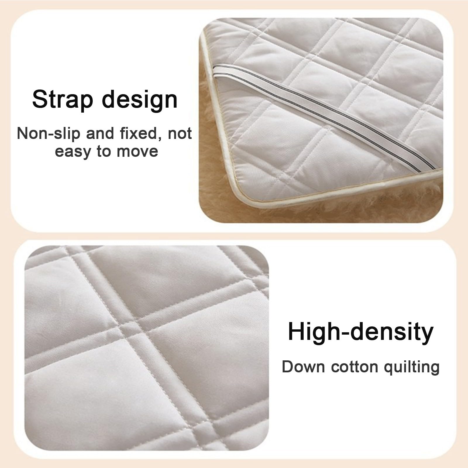 Fleece Fitted Mattress Pad, Thicken Warm Lamb Wool Roll Up Mattress Topper Sheet Protector Underblanket with Straps(A,90 * 200cm-1.7KG)