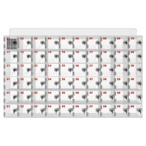 cell phone lockers 40 slots for classroom, clear acrylic phone storage cabinet wall mounted with locks, key, number for employee office school factory (60 slots)