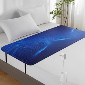 BSKJMMP Grounding Mat Earthing Pad for Twin Size Bed Carbon Mat Grounding Bed Sheets Energy Wellness Anti-Slip PU Leather with Grounding Cord, 27''×75''