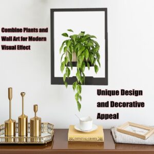 Picture Frame Wall Plant Holder, Window Plant Shelves, Plant Frames for Wall, Metal Plant Wall Frame, Metal Plant Stand,Modern Plant Stand,Plant Table for Multiple Flower Pots Modern Style (2pc)