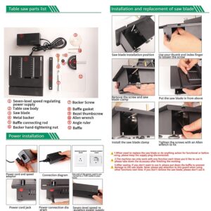 Mini Multi-functional Table Saw, Mini Table Saw for Crafts, Multi-functional Portable Adjustable Cutting Sanding Engraving Drilling All-in-One Machine, Mini Table Saw for Wood Cutting, C-Regular