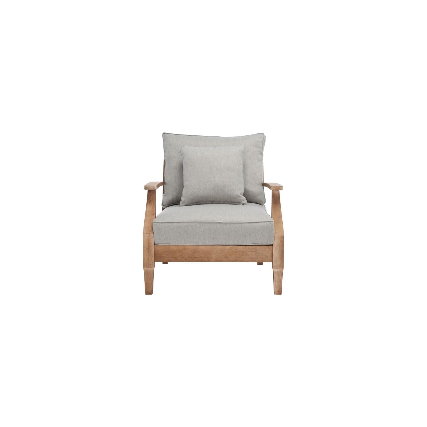 Safavieh Outdoor Couture Collection CPT1011 Armchair, Natural/Grey