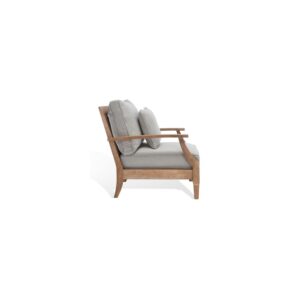 Safavieh Outdoor Couture Collection CPT1011 Armchair, Natural/Grey