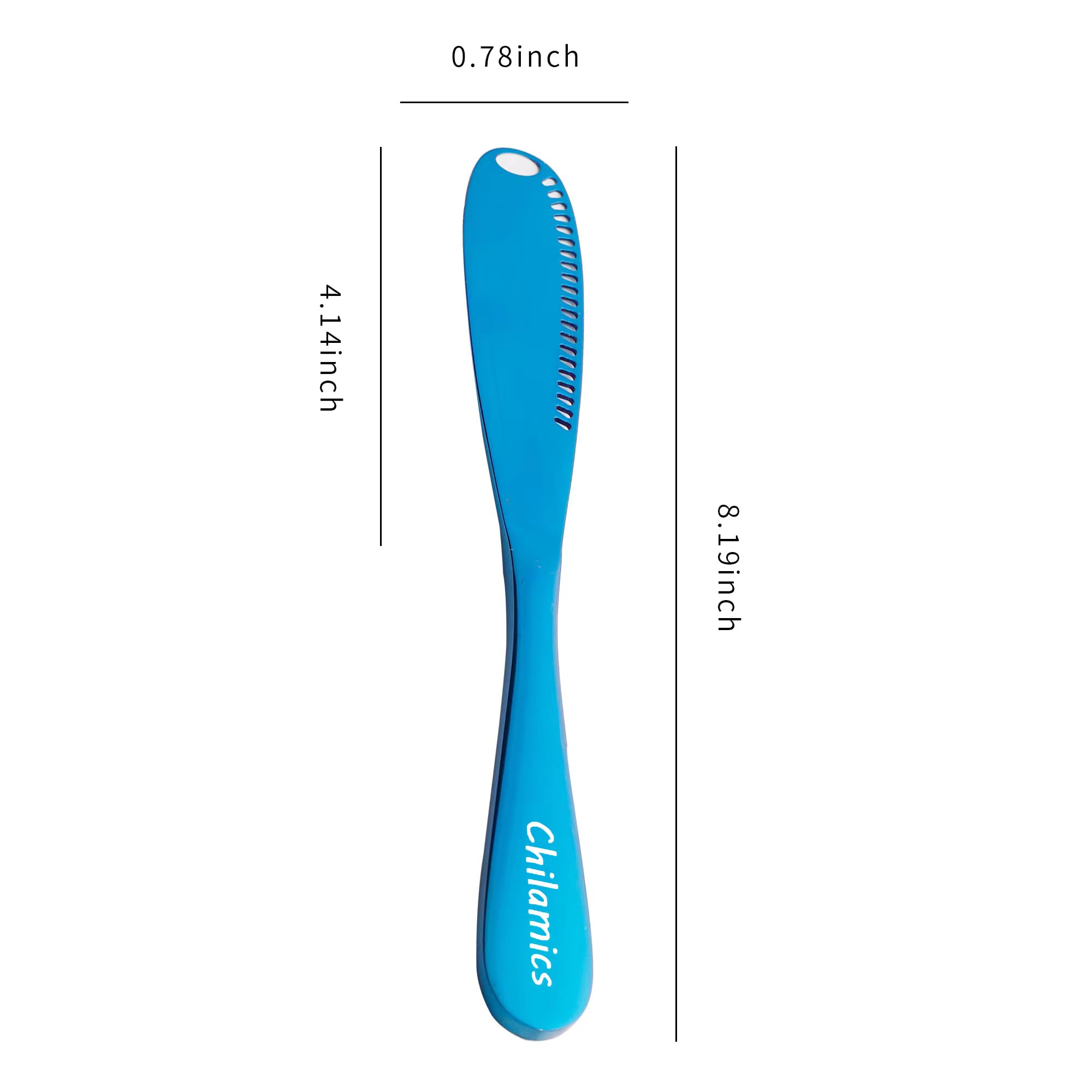 Chilamics Butter Knife Multifunctional Stainless Steel Butter Spreader for Bread Smear Butter, Jam, Peanut Butter, Blue