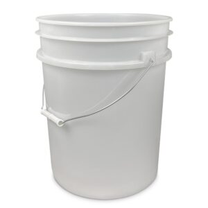 5 gallon bucket only, made in usa, food grade, durable 90 mil all purpose pail, contains no bpa plastic, premium hpde, lids not included (natural, 1)