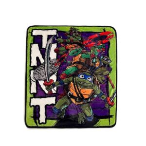 northwest teenage mutant ninja turtles silk touch sherpa throw blanket, 40" x 50", turtle terror