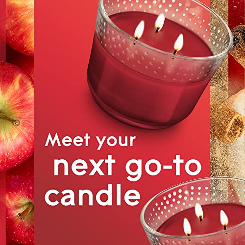 Glade Candle Apple Cinnamon, Fragrance Candle Infused with Essential Oils, Air Freshener Candle, 3-Wick Candle, 6.8 Oz, 3 Count