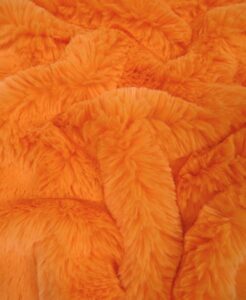 hug-z arctic rabbit minky fabric by the yard diy baby blankets decor clothing snuggle shaggy (orange)