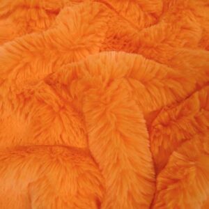 Hug-Z Arctic Rabbit Minky Fabric by The Yard DIY Baby Blankets Decor Clothing Snuggle Shaggy (Orange)