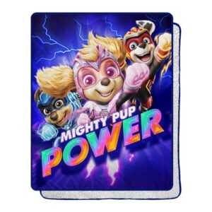 northwest paw patrol silk touch sherpa throw blanket, 40" x 50", mighty trio