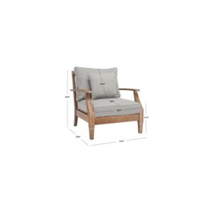 Safavieh Outdoor Couture Collection CPT1011 Armchair, Natural/Grey