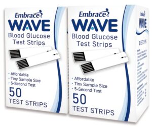 embrace wave blood glucose test strips 100ct