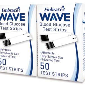 Embrace Wave Blood Glucose Test Strips 100Ct