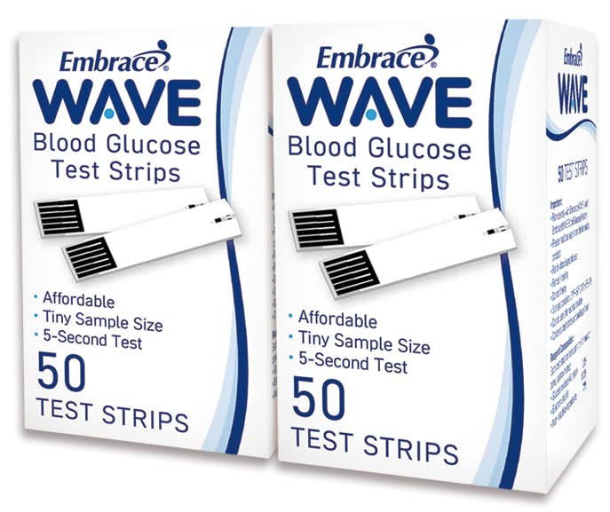 Embrace Wave Blood Glucose Test Strips 100Ct