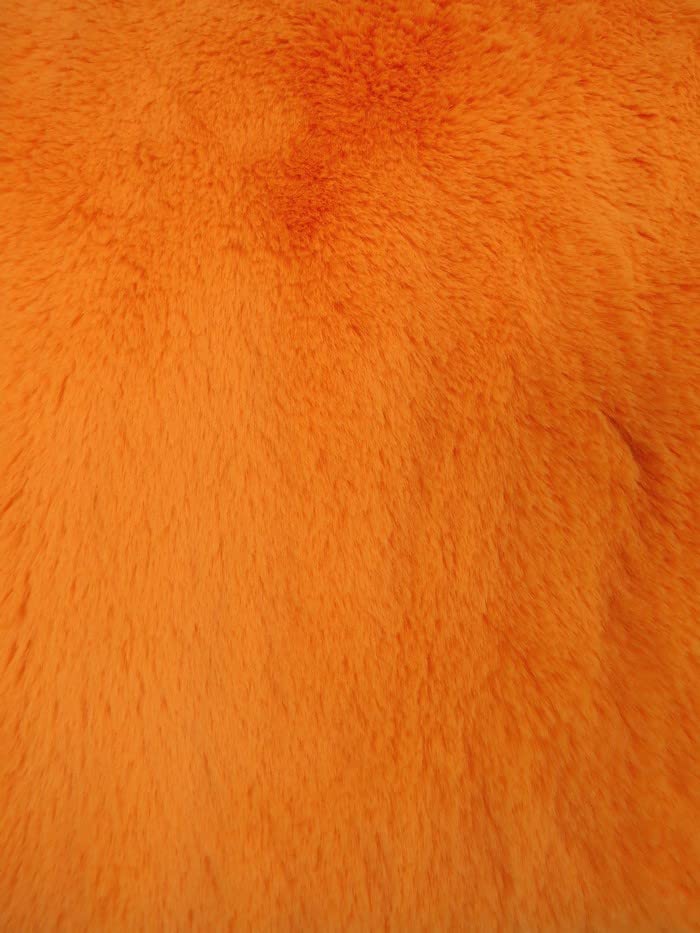 Hug-Z Arctic Rabbit Minky Fabric by The Yard DIY Baby Blankets Decor Clothing Snuggle Shaggy (Orange)