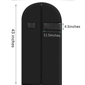 Garment Bags for Hanging Clothes (8 packs,43 inches) Black Suit Bags for Closet Storage and Travel with Clear Window for Sweater Coat Suits Shirt