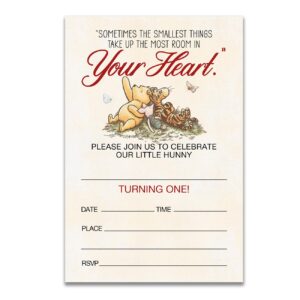 dolimifa winnie the pooh 1st first birthday invitations fill in style retro pooh bear 1st birthday invites, 20 count with envelopes