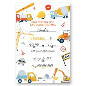 LoaHak Transportation Birthday Invitations, Transportation Birthday Party Invitation, Transportation Theme Birthday Party Invitation Cards. (072)