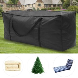 Txkrhwa Patio Cushion Storage Bag Outdoor Cushion Cover Patio Protective Bags Zippered with Handles Furniture Cover Waterproof Cover Storage Bag Black